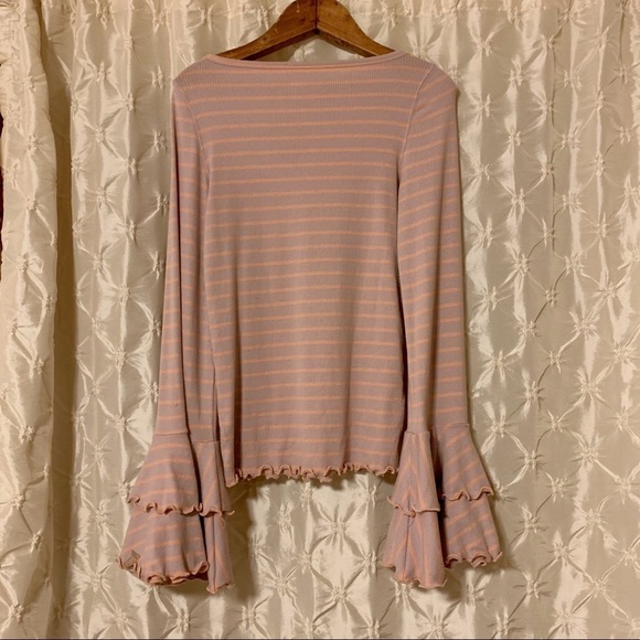 Free People Good Find Bell Fluted Sleeve Ribbed Top - Picture 5 of 14